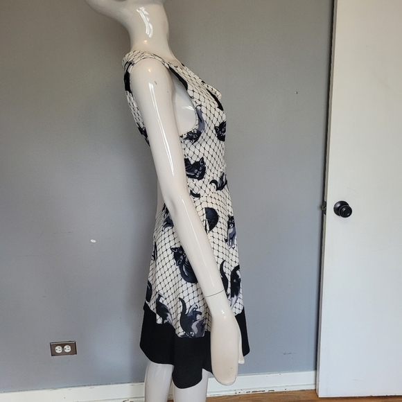 Smak Parlour Cat Print Dress, VGUC, Size L - Picture 3 of 8